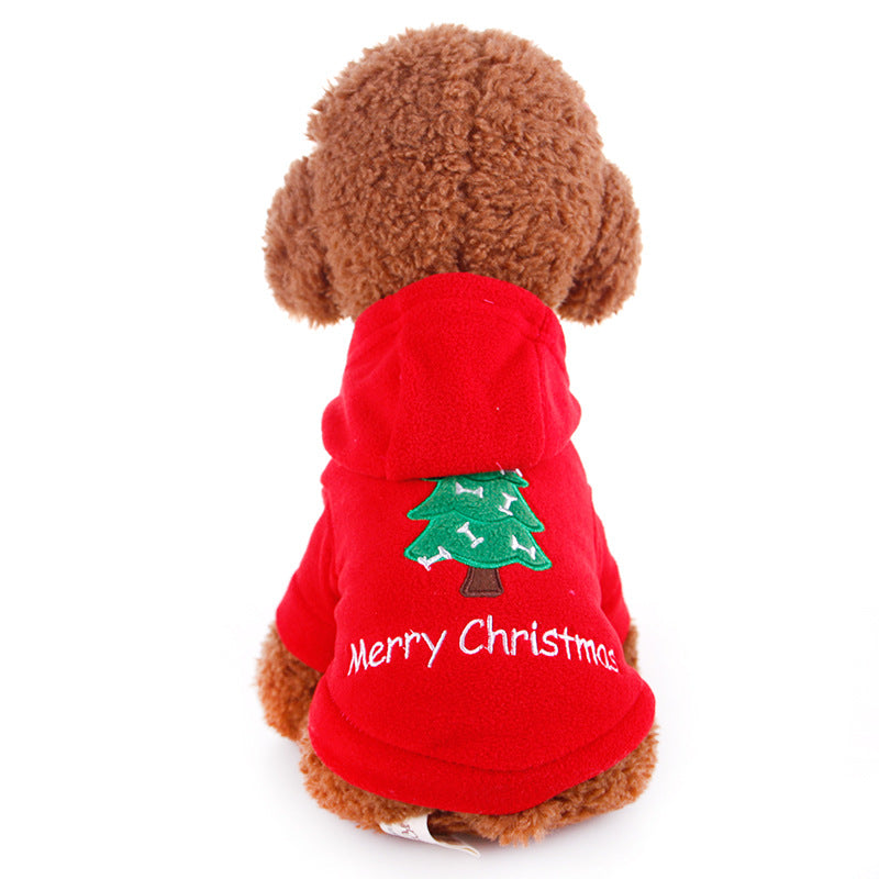 Dog Christmas Hoodie - Merry Christmas Red