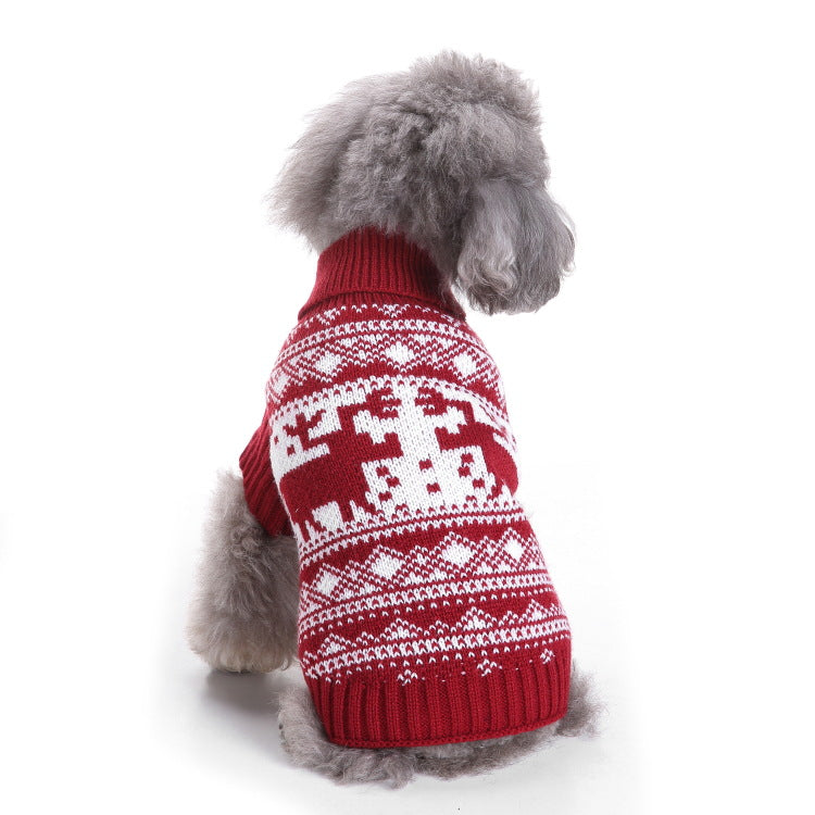 Dog Christmas Vest - Mountain and Moose Red