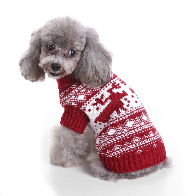 Dog Christmas Vest - Mountain and Moose Red