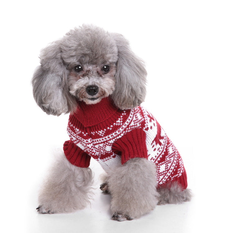 Dog Christmas Vest - Mountain and Moose Red