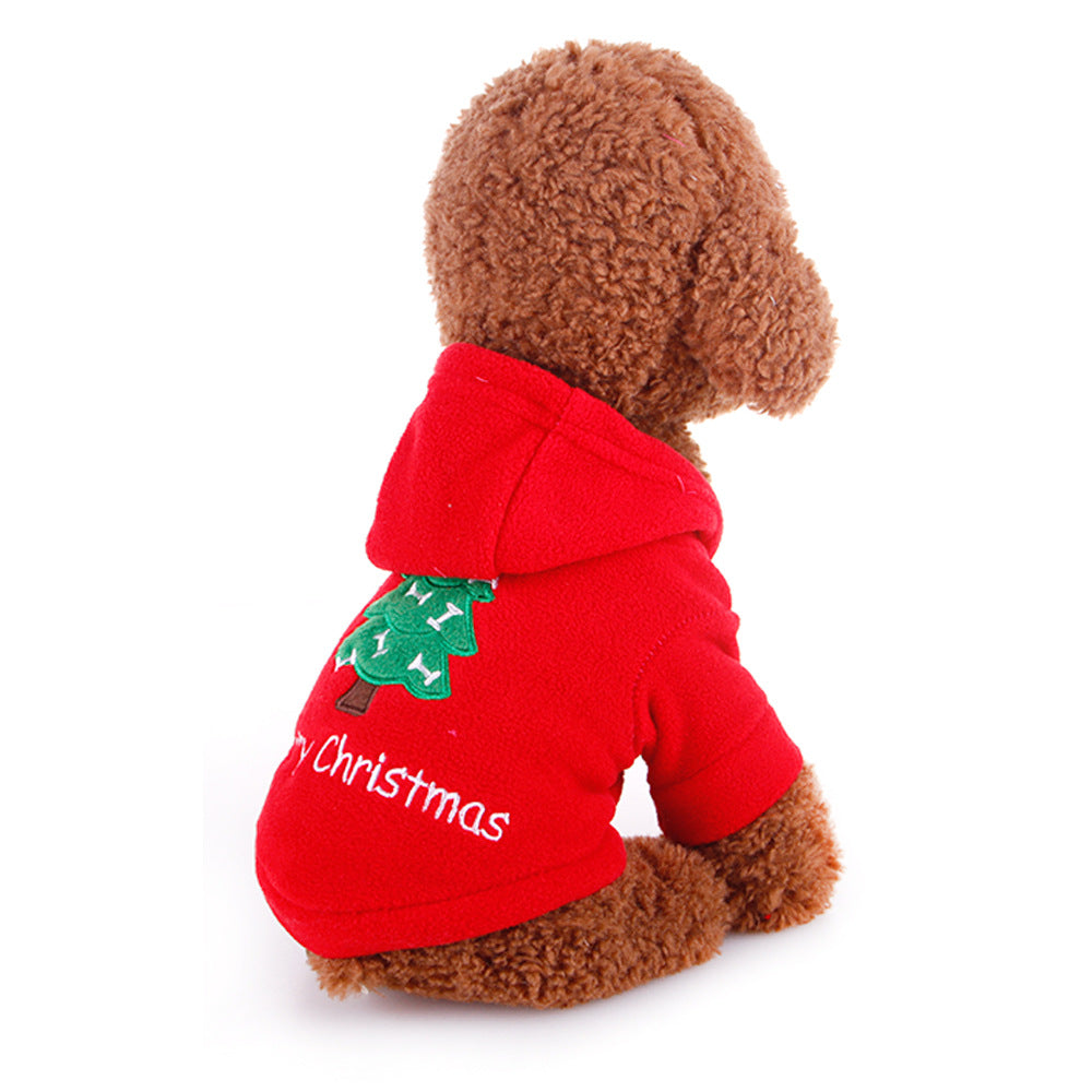 Dog Christmas Hoodie - Merry Christmas Red