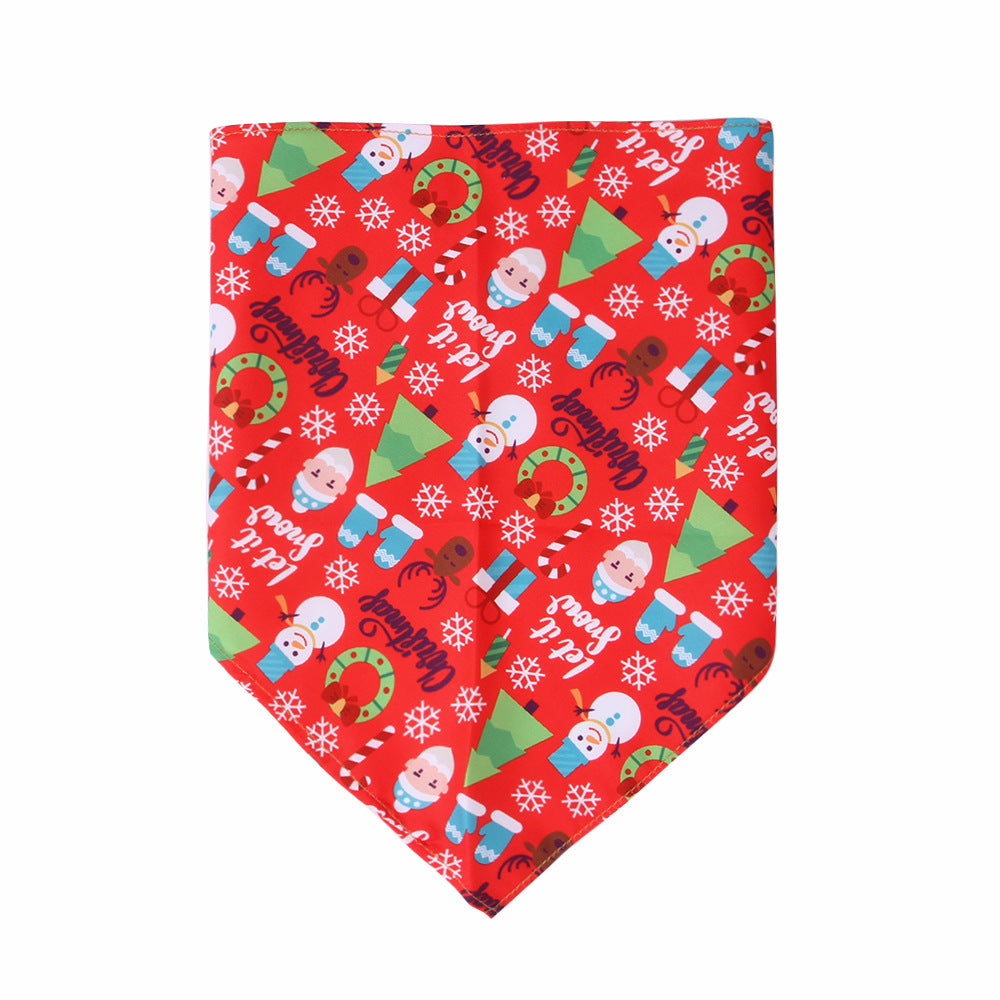 Dog Christmas Bandana - Let It Snow Red