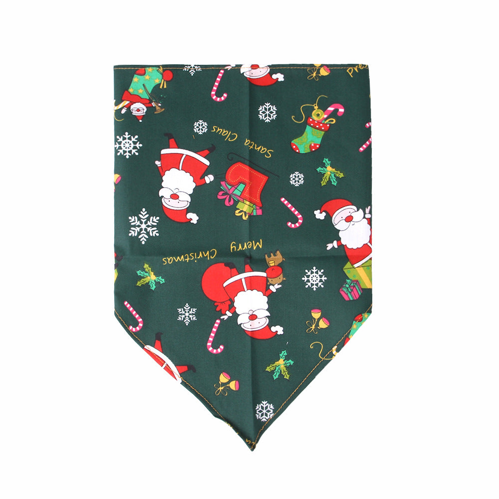 Dog Christmas Bandana - Green Santa Claus