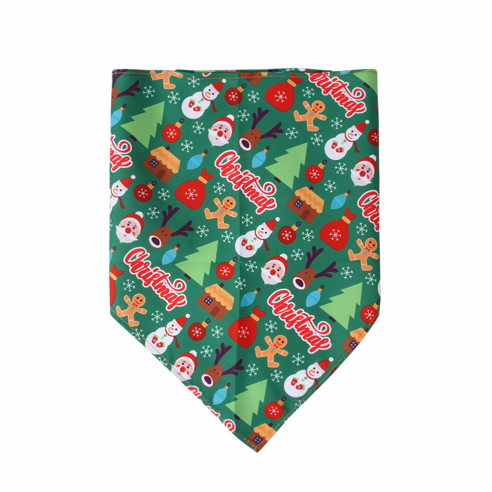 Dog Bandana - Green Christmas print