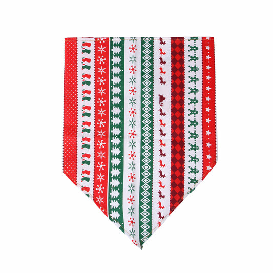 Dog Christmas Bandana - Red, Green and White