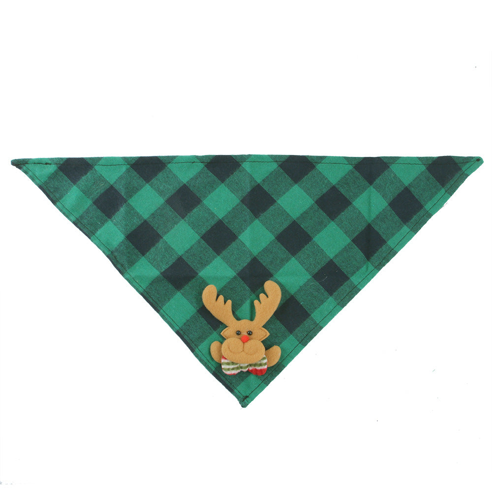 Christmas Tartan Bandana/Scarf - Green Reindeer