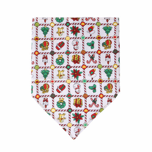 Dog Christmas Bandana - Green, White and Red