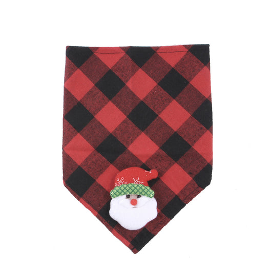 Christmas Tartan Bandana/Scarf - Red Santa